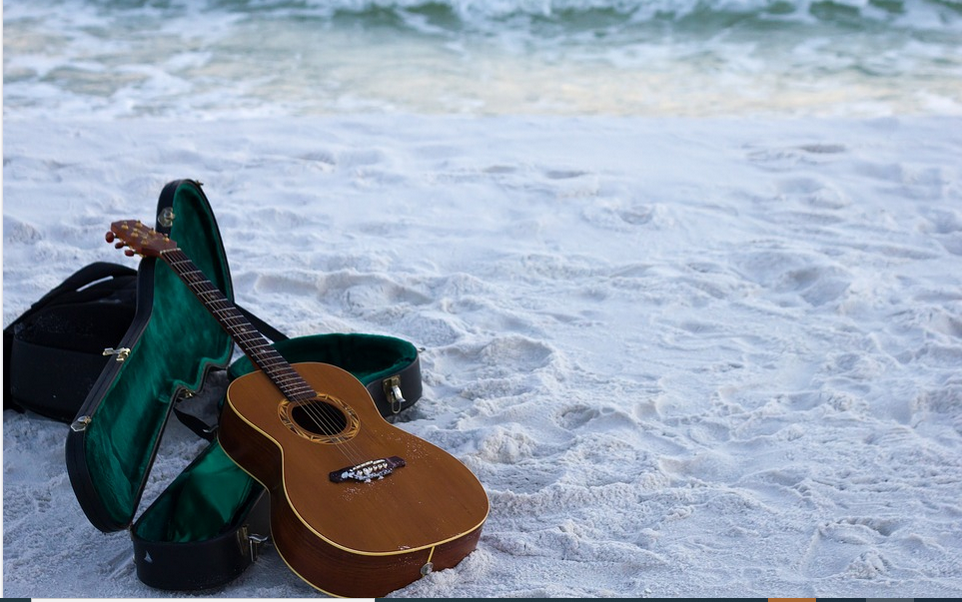 an accoustic guitar and the case